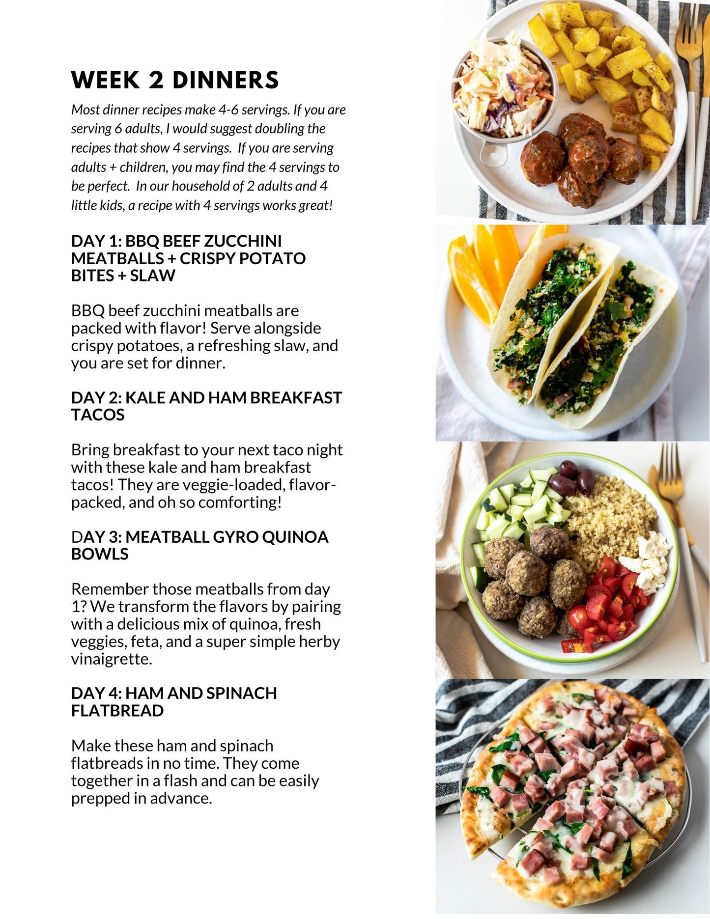 July Meal Plan - Full Month