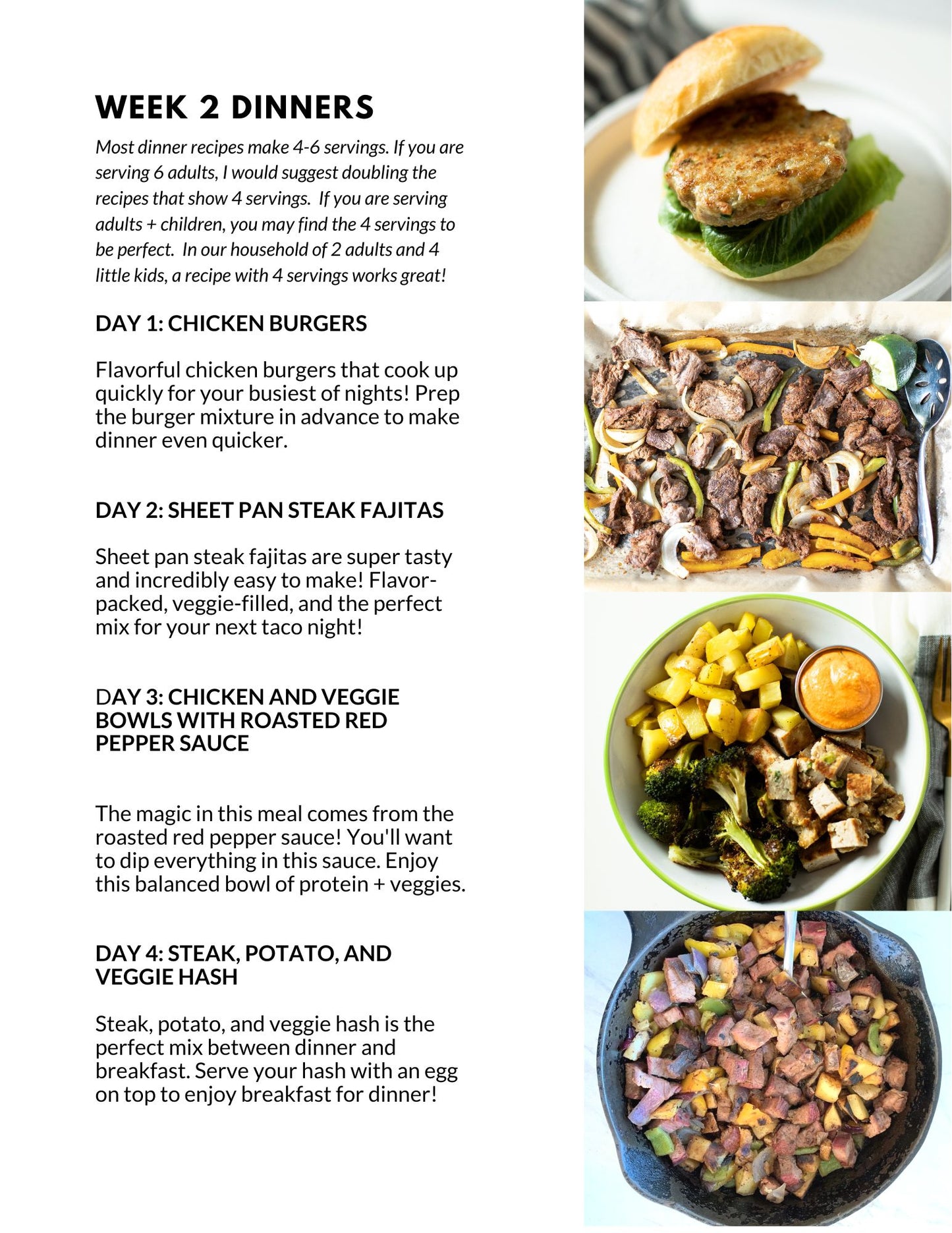 April Single Week Meal Plan - Week 2
