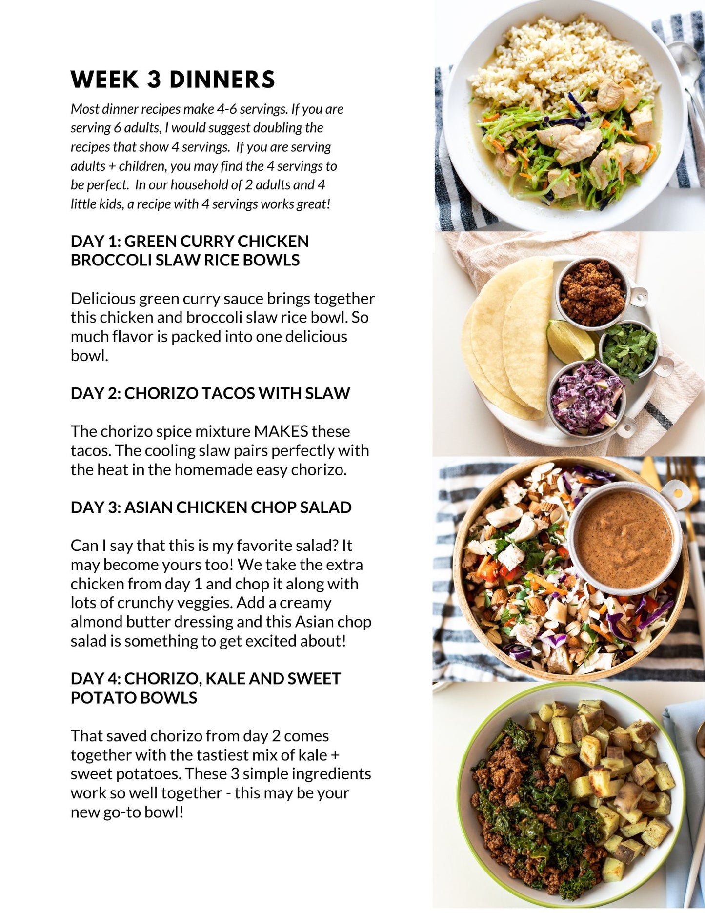 July Meal Plan - Full Month