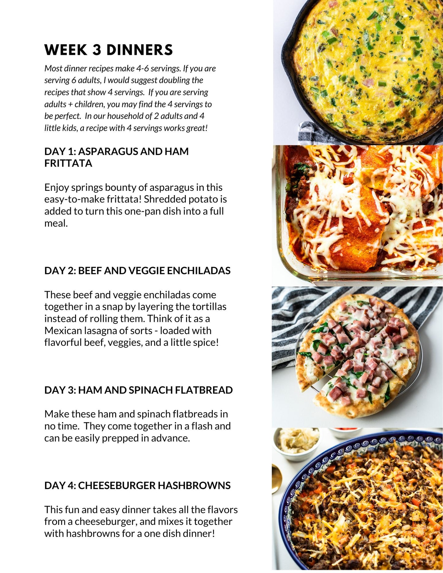 April Single Week Meal Plan - Week 3