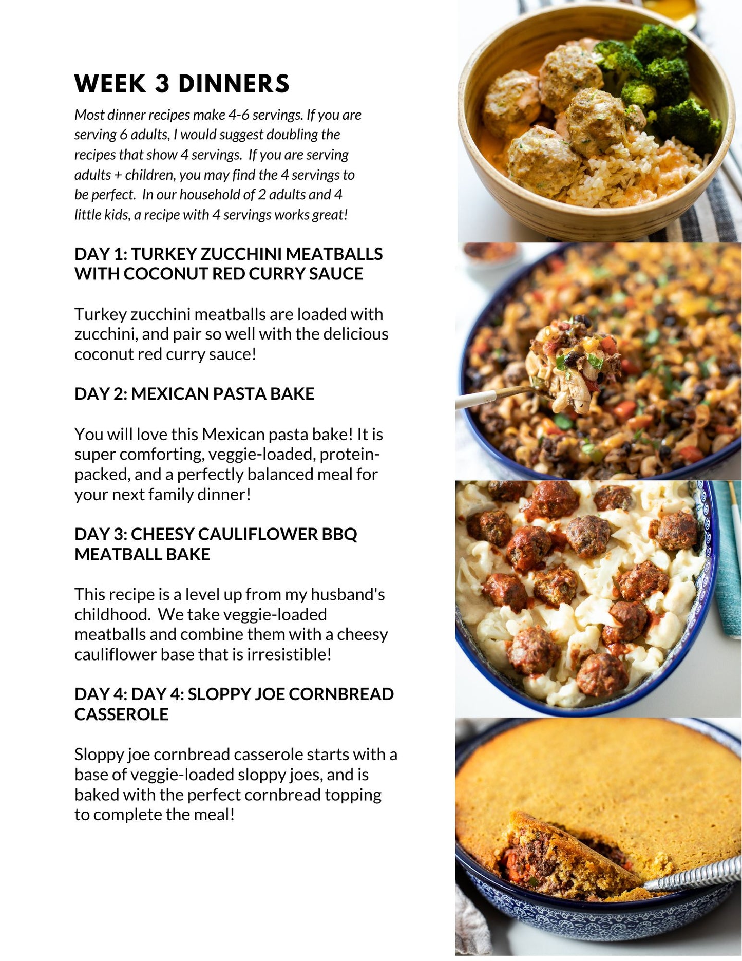 March Single Week Meal Plan - Week 3