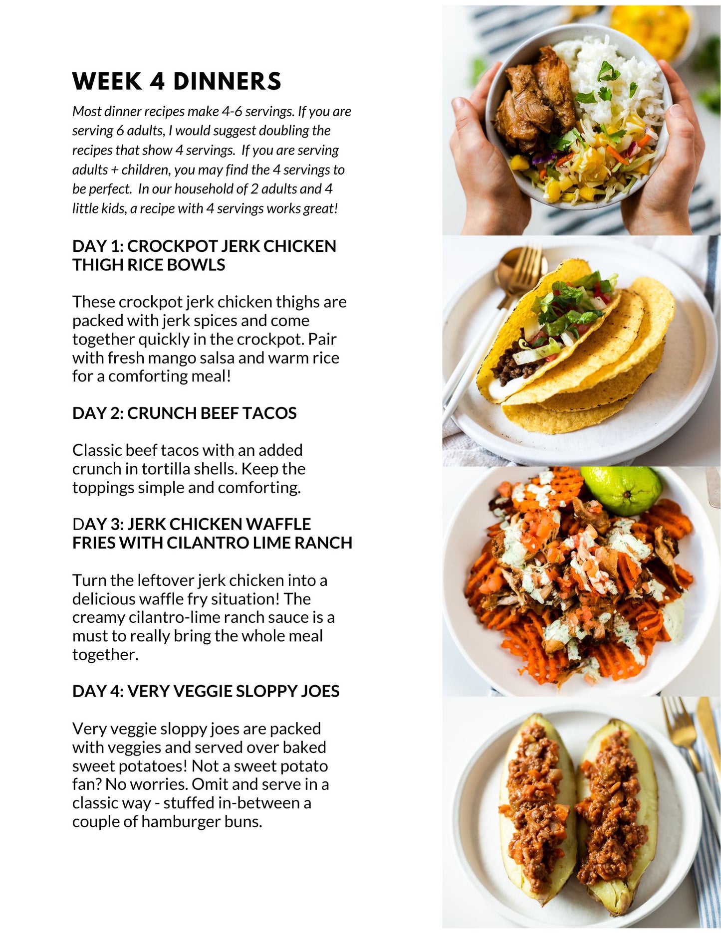 July Meal Plan - Full Month