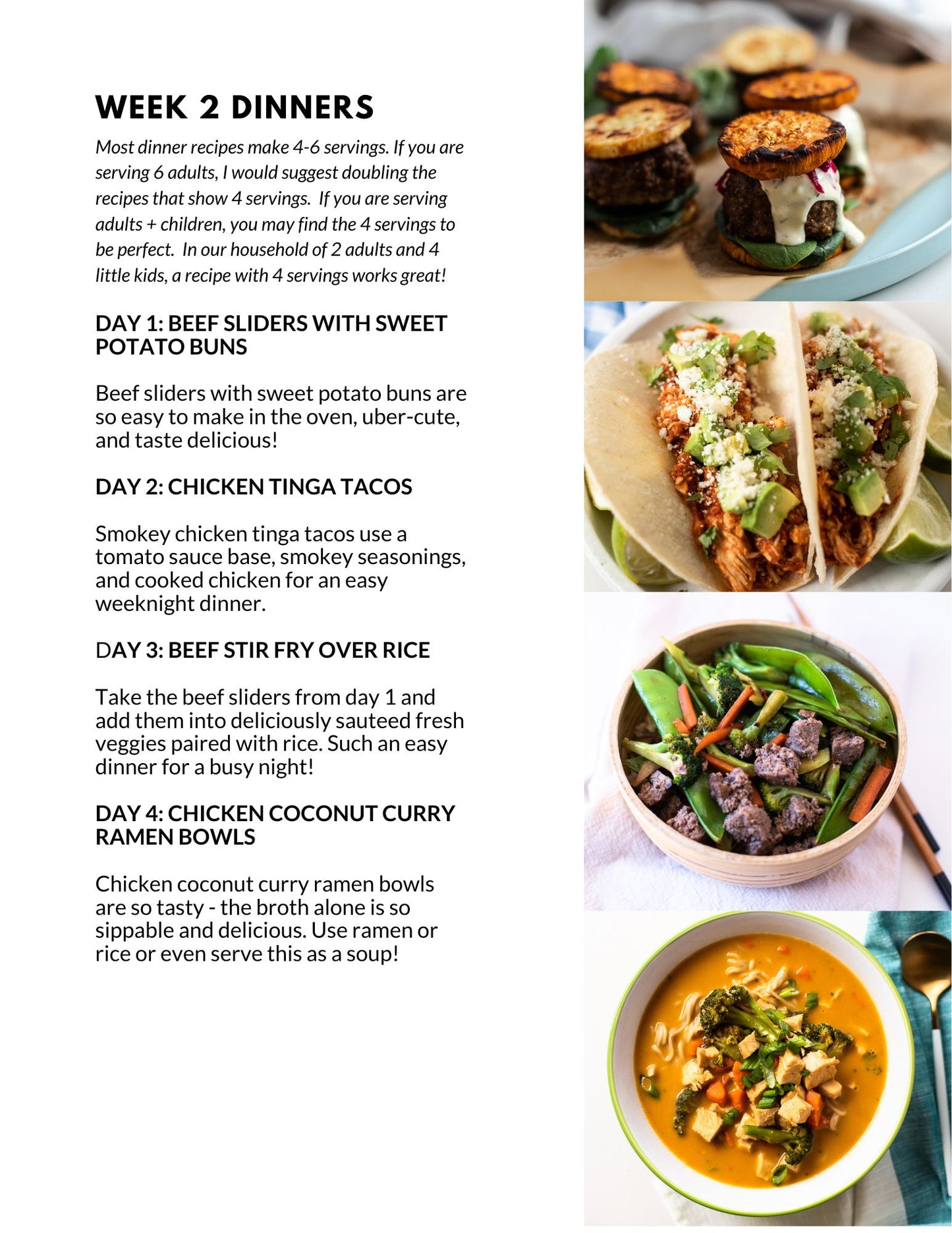 June Meal Plan - Full Month
