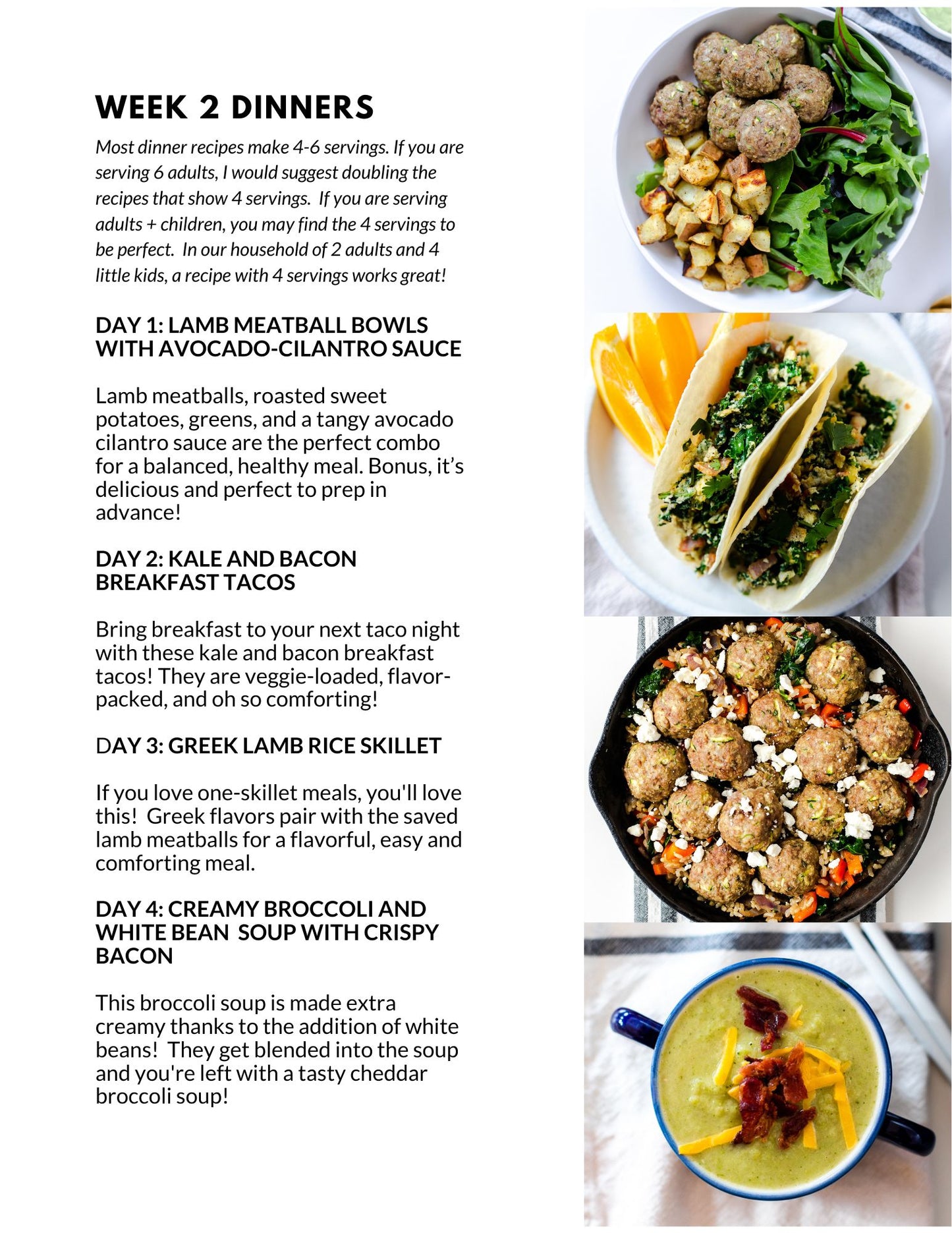 February Meal Plan - Full Month