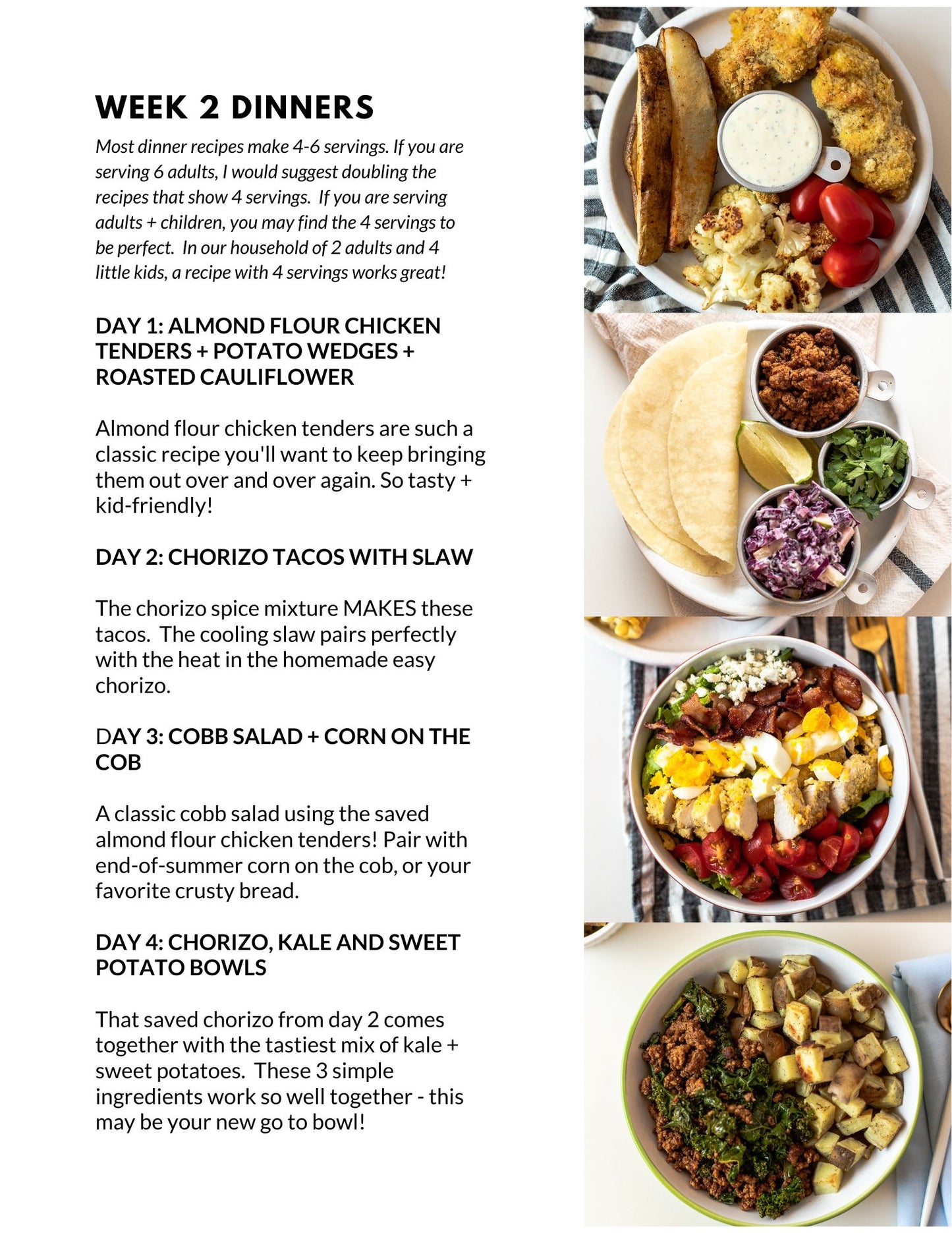September Meal Plan - Full Month