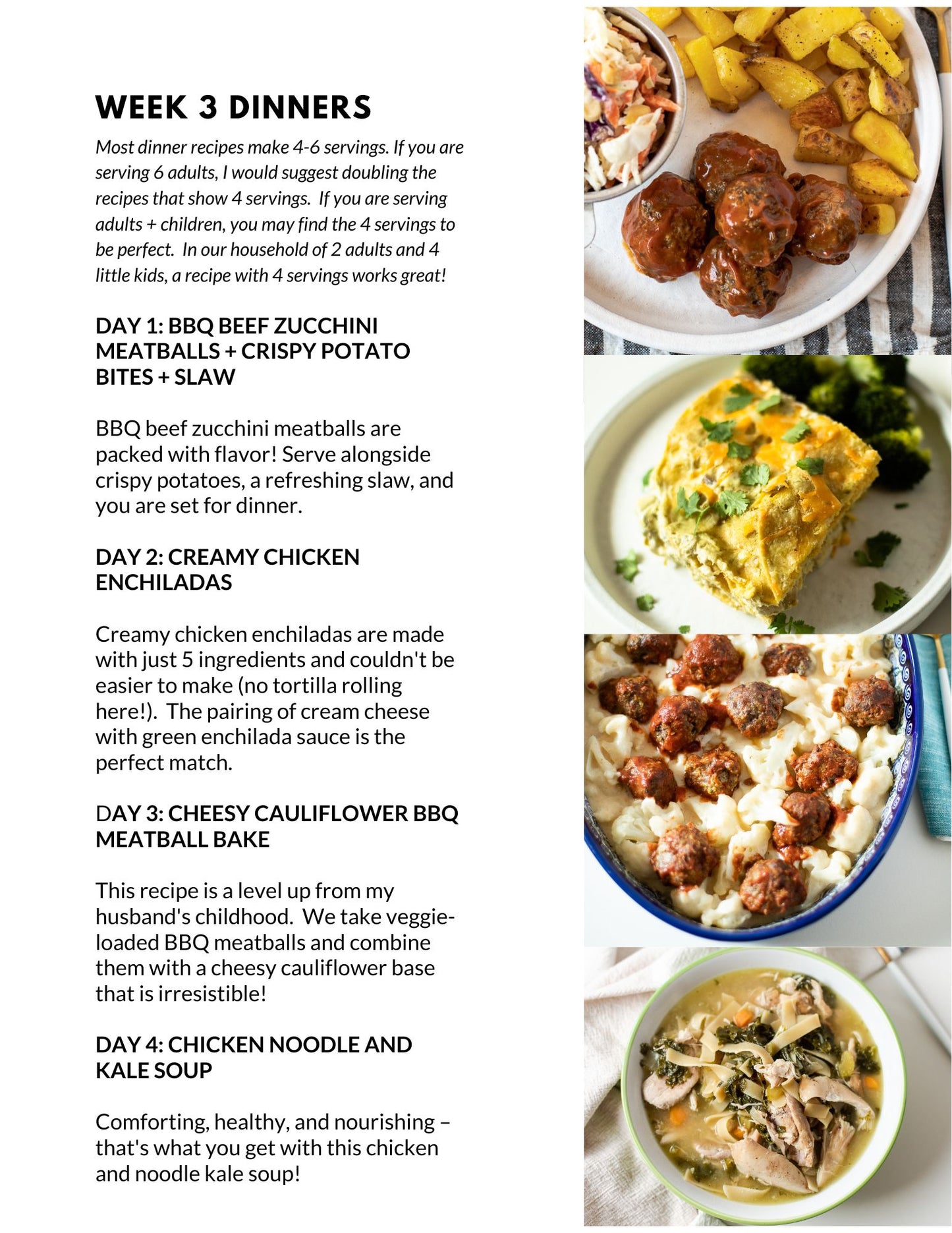 November Meal Plan - Full Month