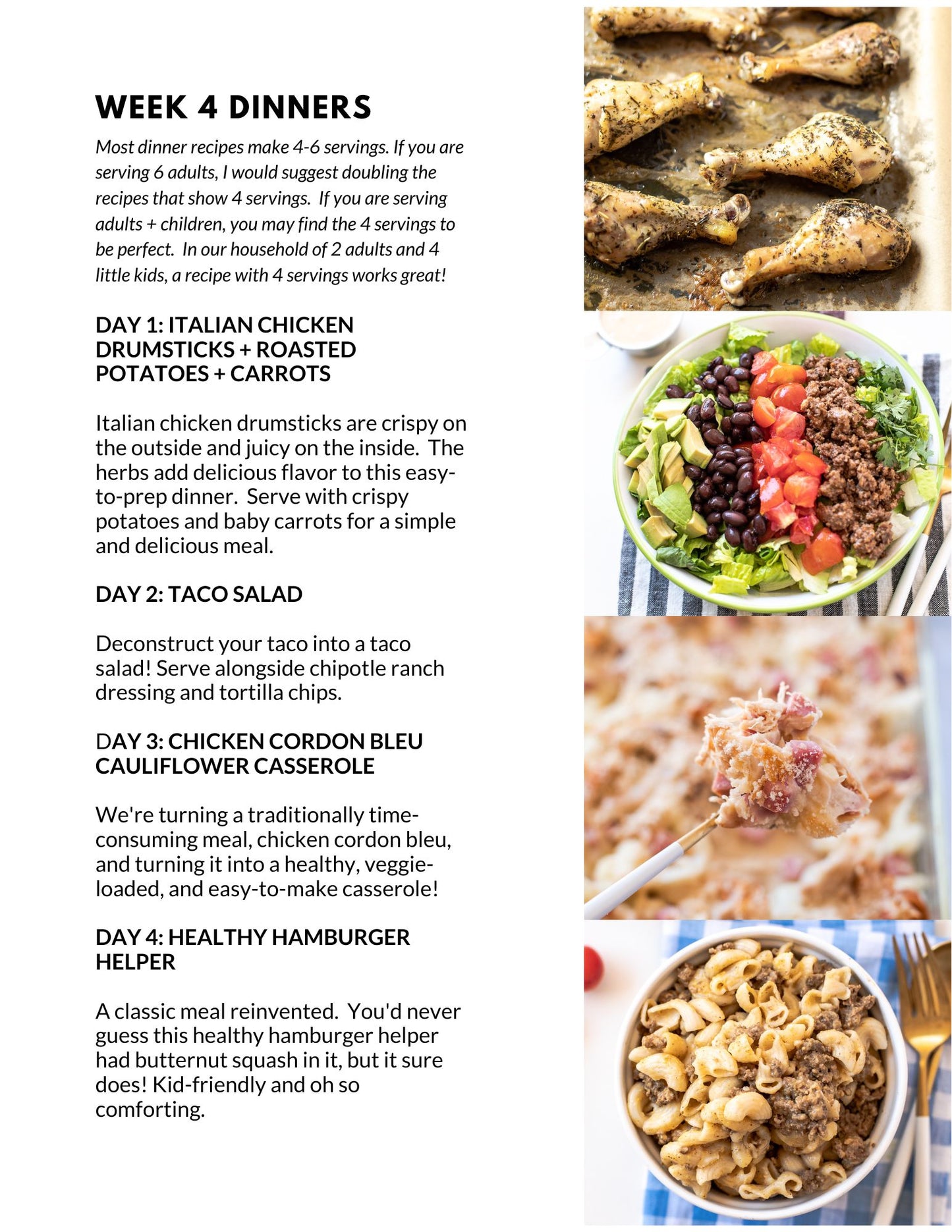 February Meal Plan - Full Month