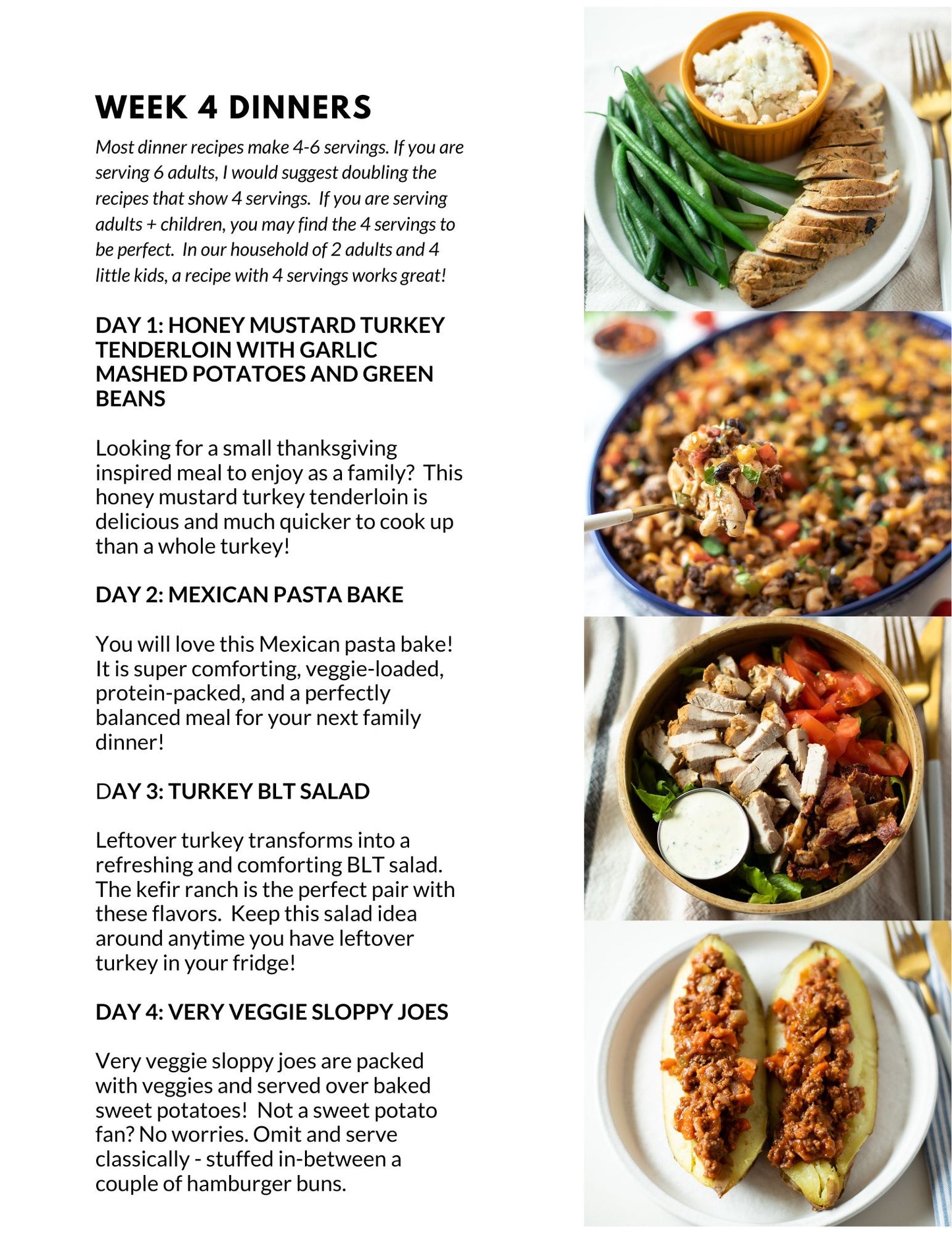 November Meal Plan - Full Month