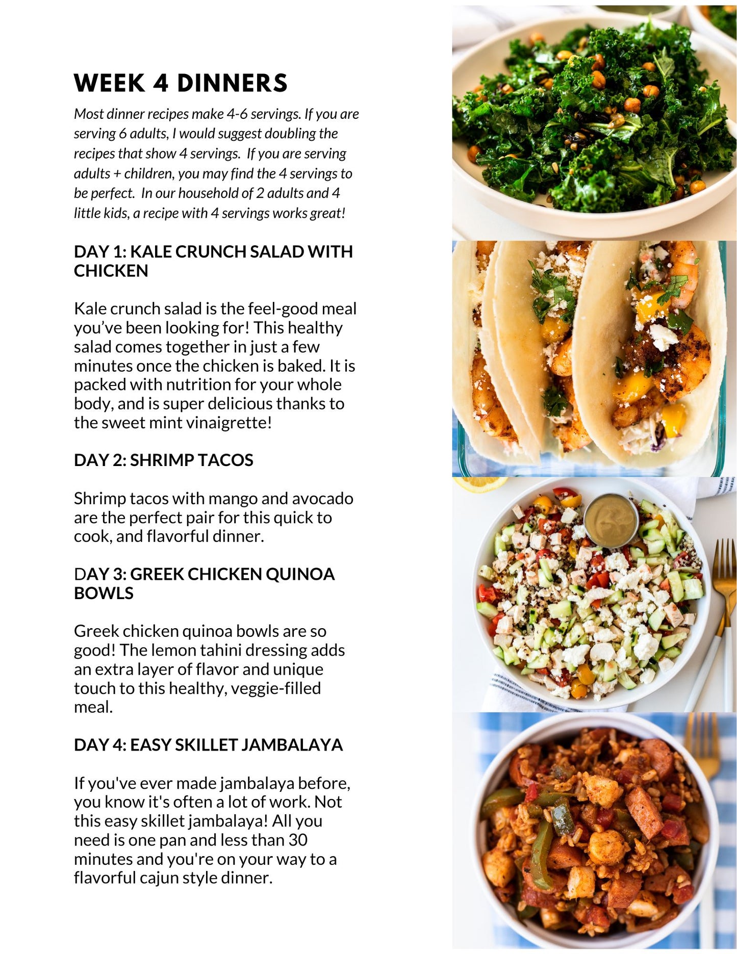 May Meal Plan - Full Month