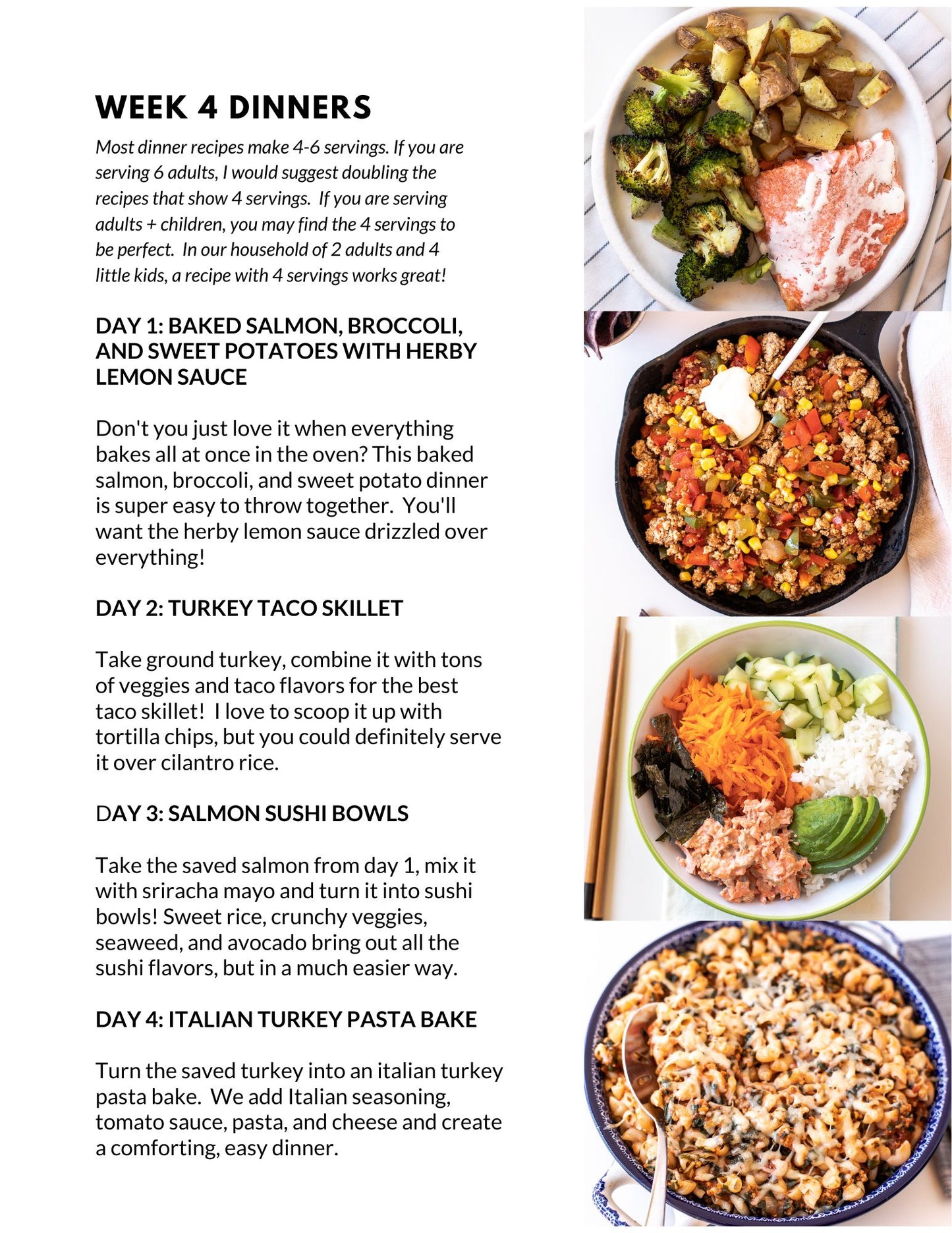 September Meal Plan - Full Month