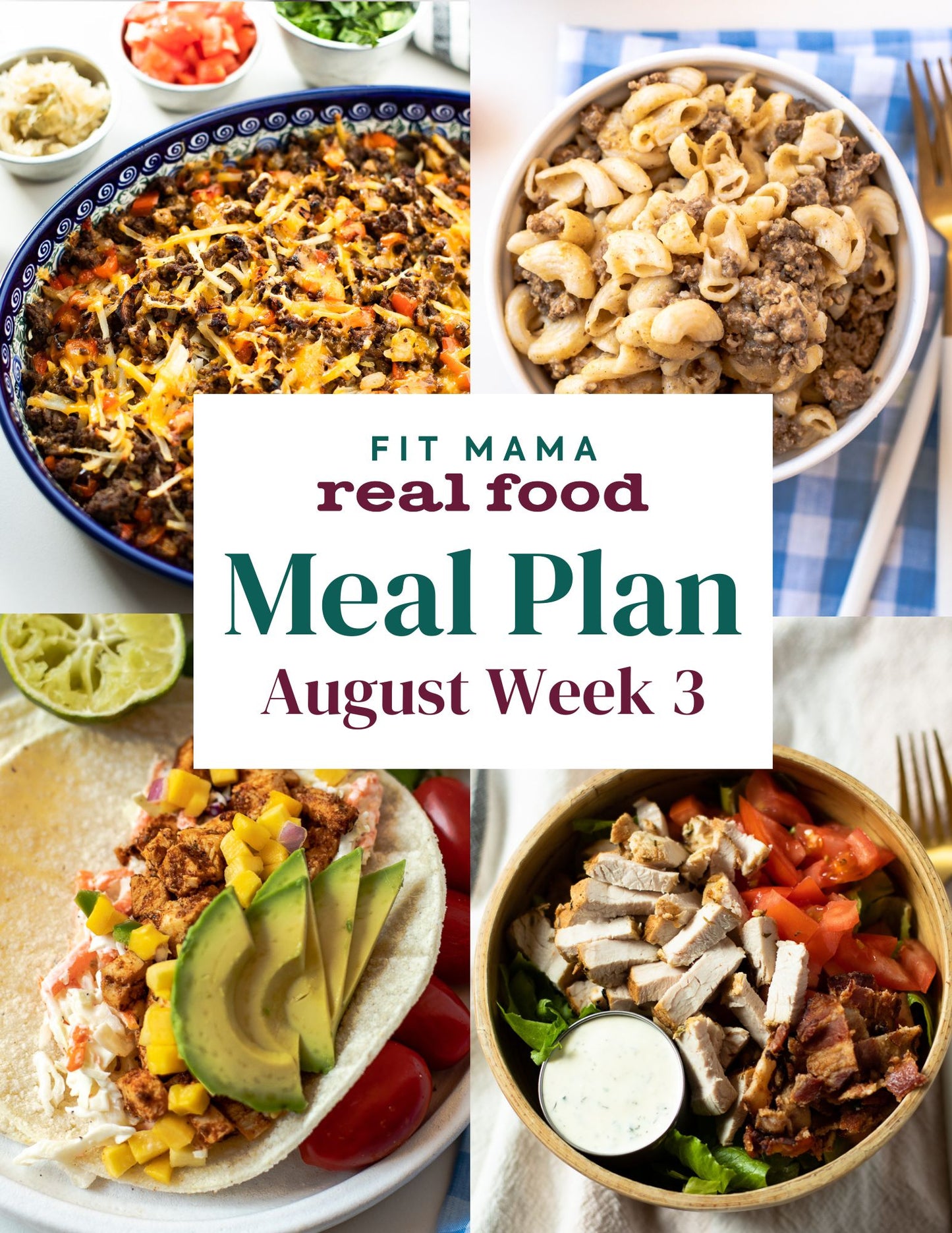August Single Week Meal Plan - Week 3