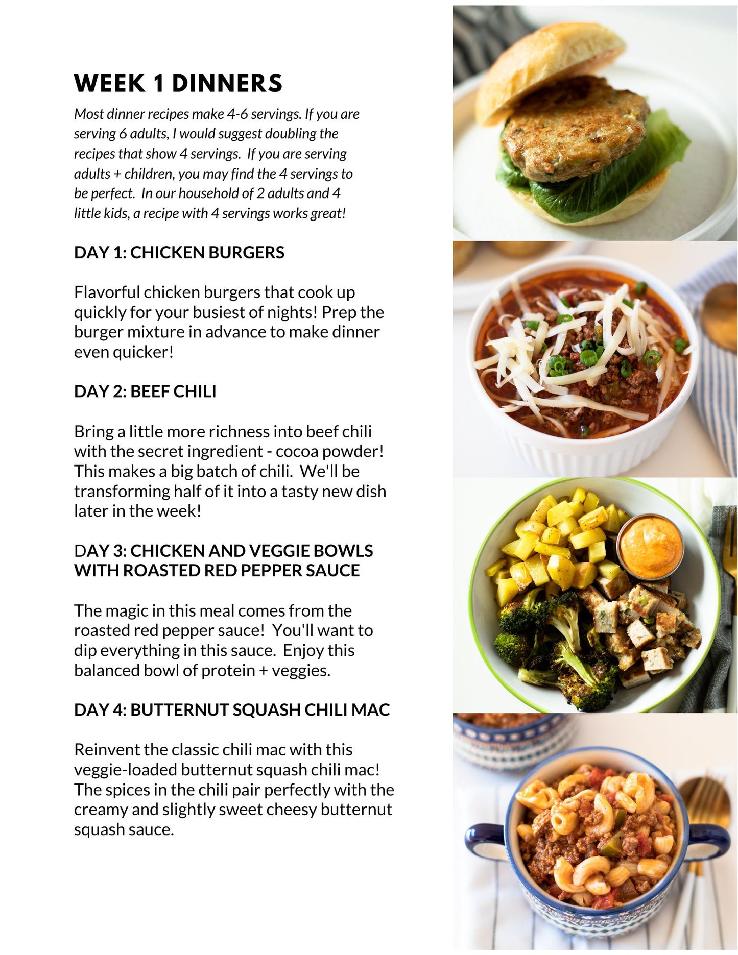 November Meal Plan - Full Month