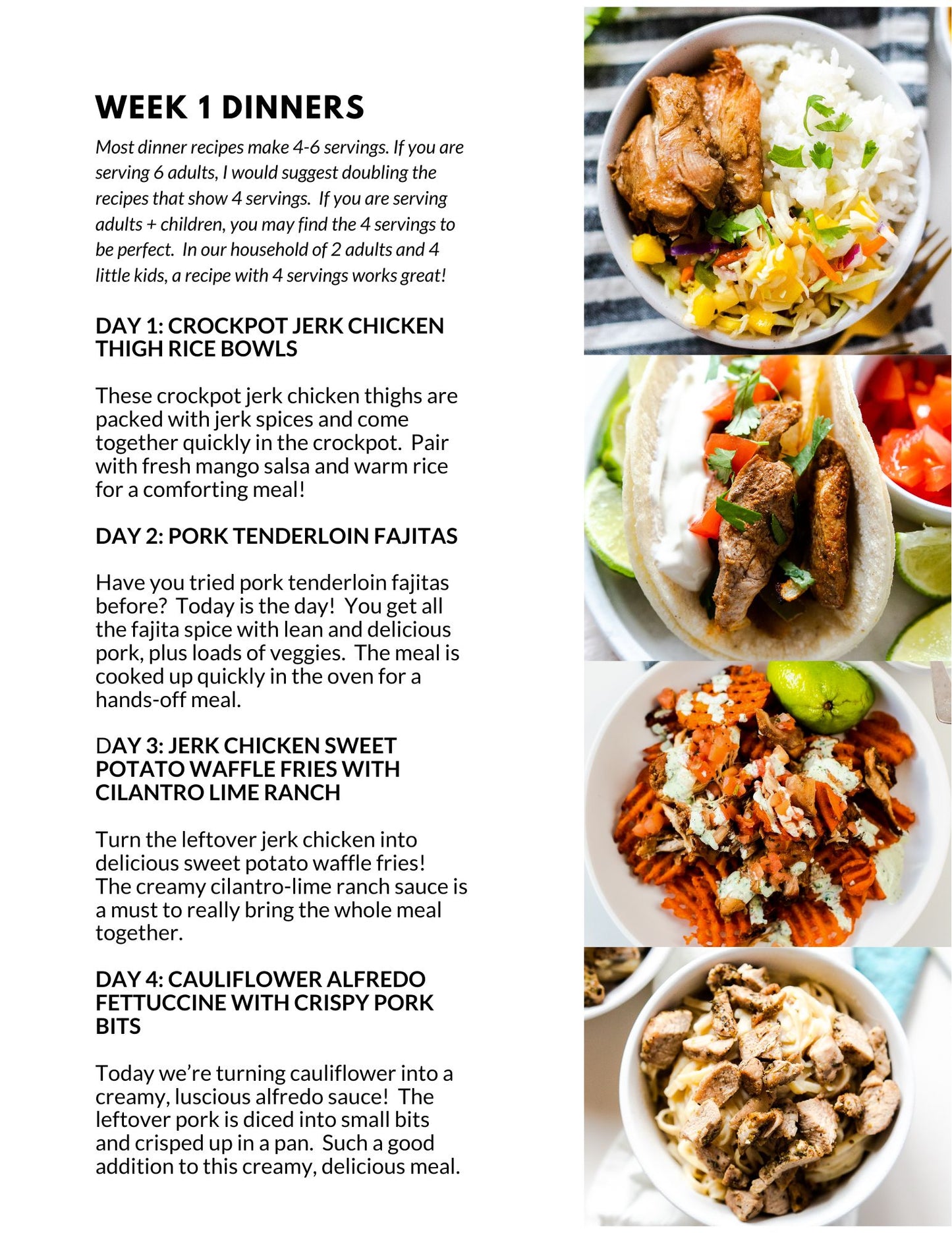 February Meal Plan - Full Month